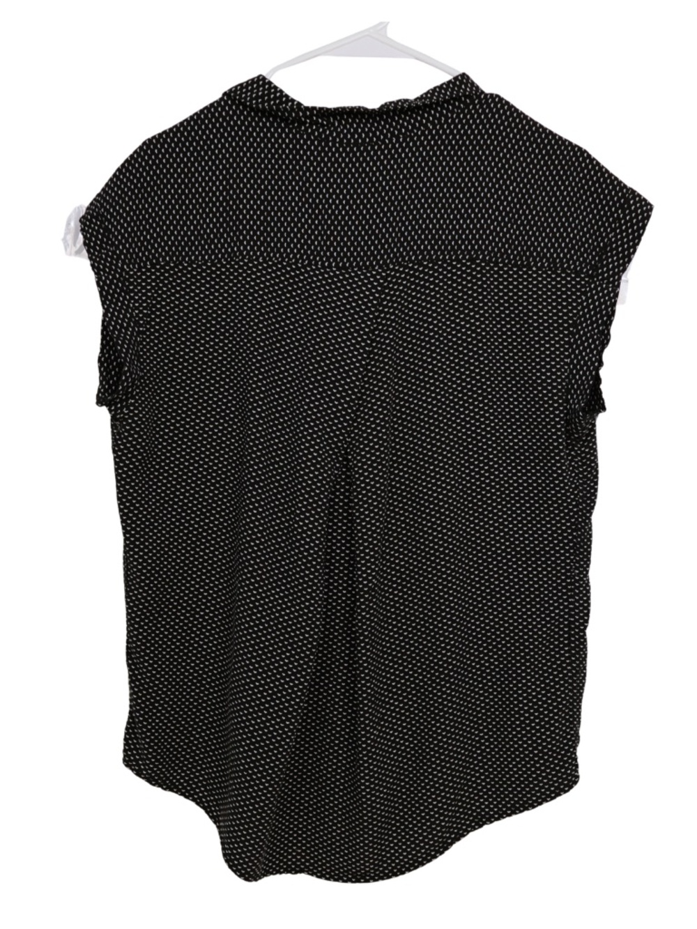 JACHS Girlfriend NY Black White Print Button Up Blouse Medium Short Sleeve - Picture 3 of 7